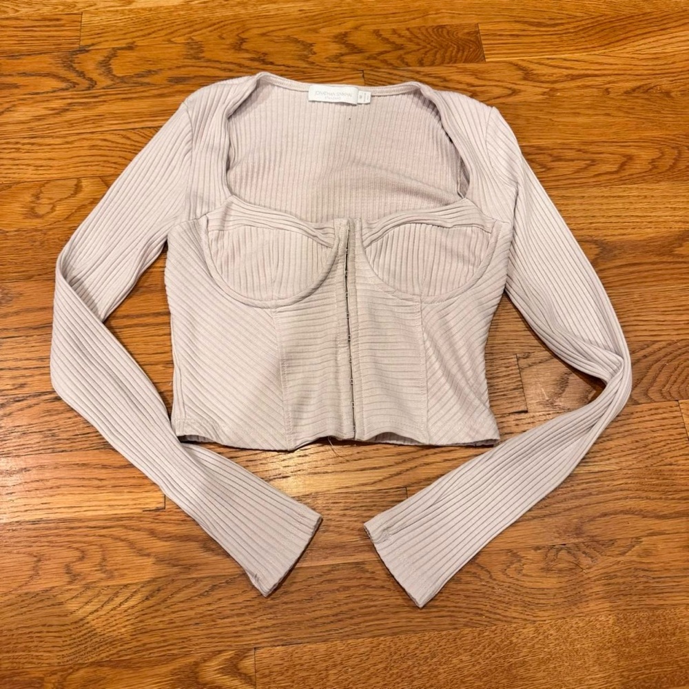 Jonathan Simkhai Corset/Underwire Long Sleeve Top